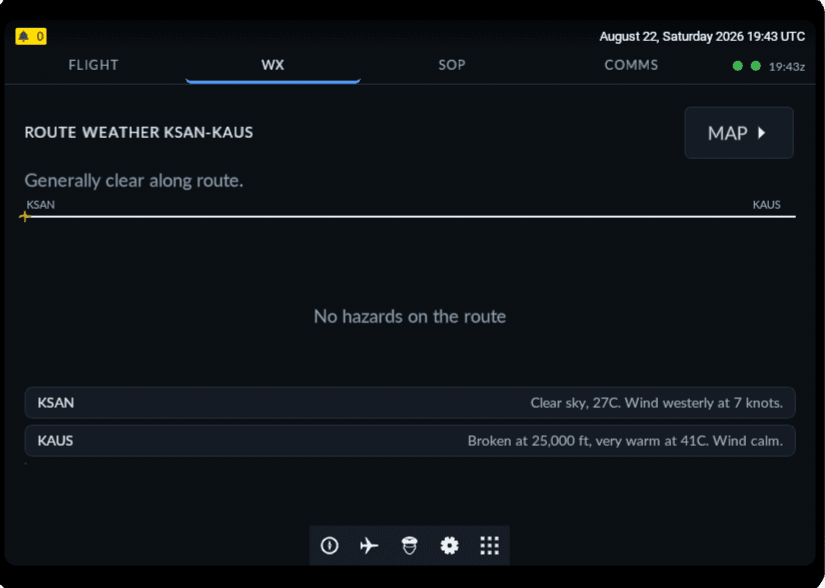 ACARS EFB route weather